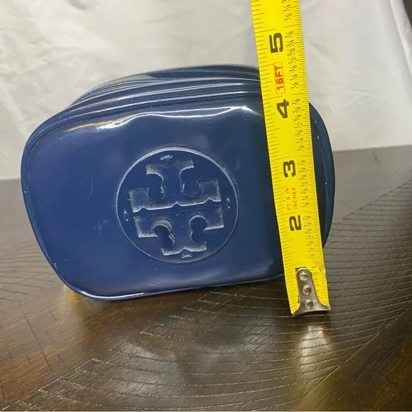Tory Burch Glossy Blue Pouch - Picture 3 of 6